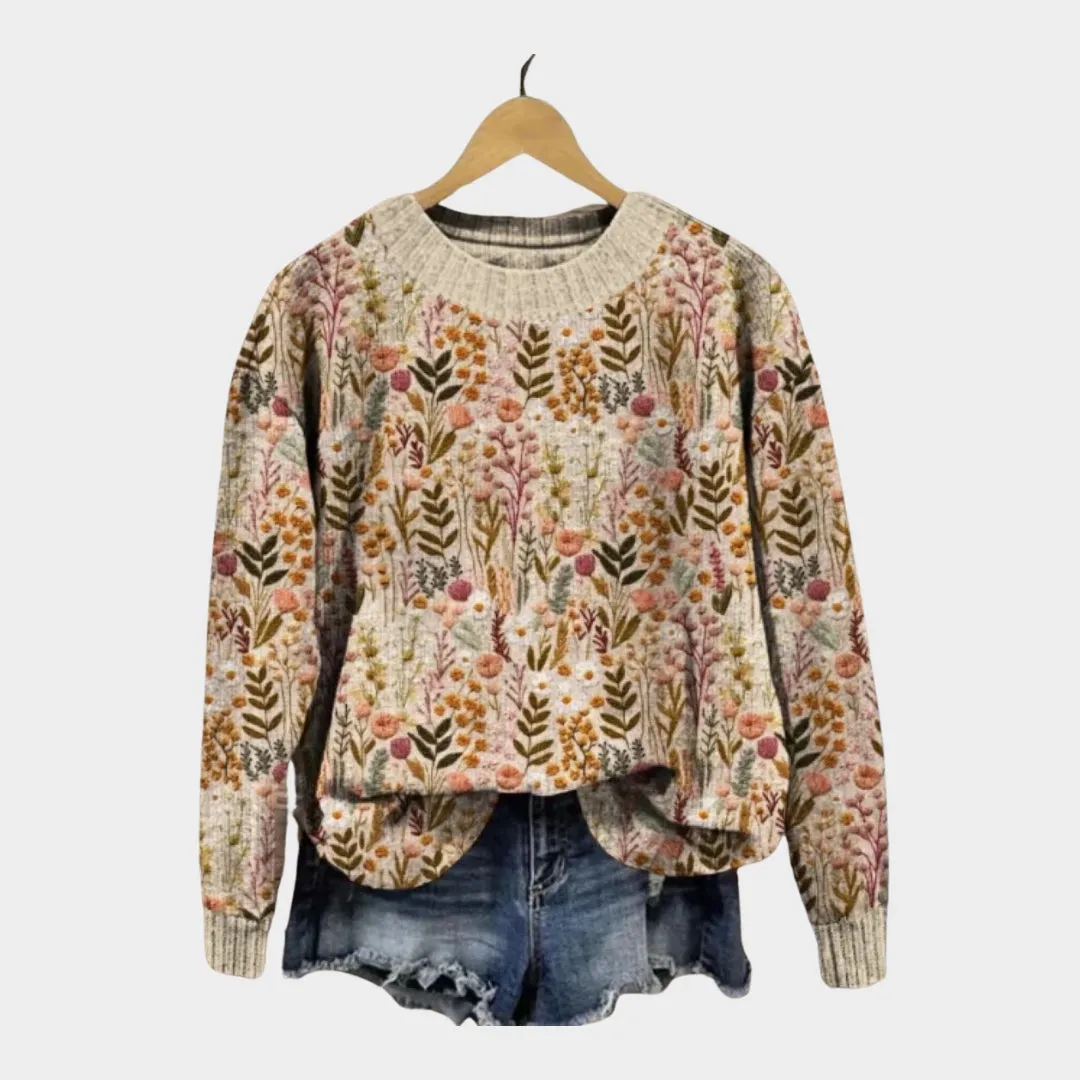 Womens 3D Printed Sweater - Round Neck Casual Long Sleeve Top, Autumn Style