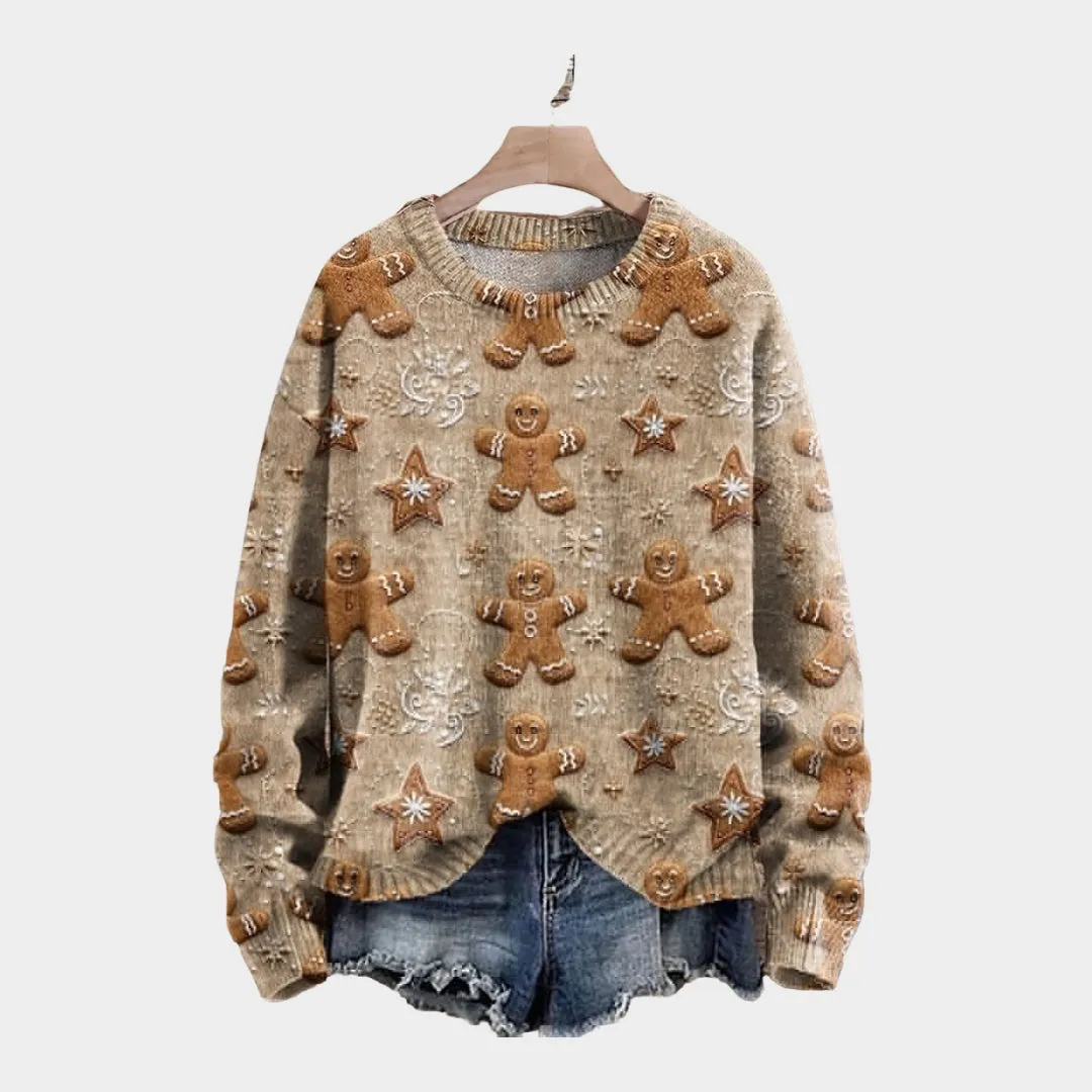 Womens 3D Printed Sweater - Round Neck Casual Long Sleeve Top, Autumn Style