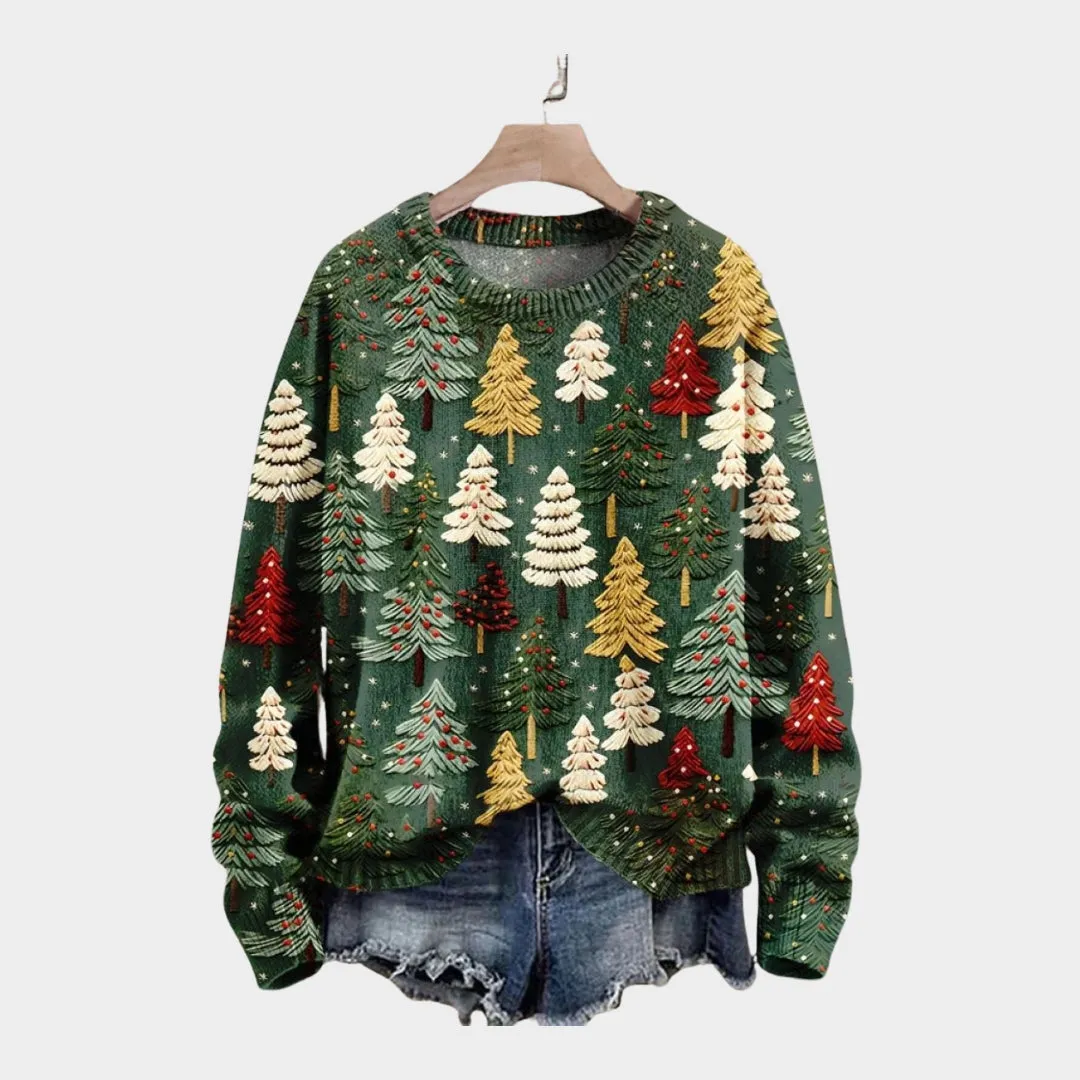 Womens 3D Printed Sweater - Round Neck Casual Long Sleeve Top, Autumn Style