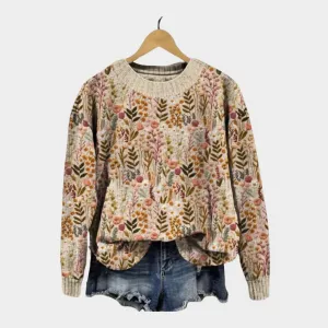 Womens 3D Printed Sweater - Round Neck Casual Long Sleeve Top, Autumn Style