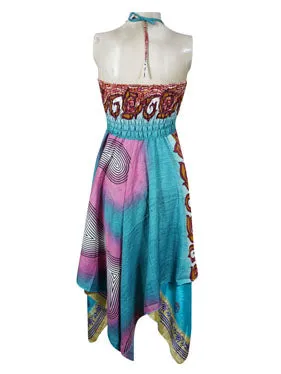 Women's Skirt Dress Floral Blue Printed Sundress S/M