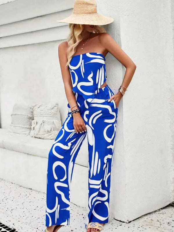 Women's Style Elegant Fashion Printed Vacation Suit