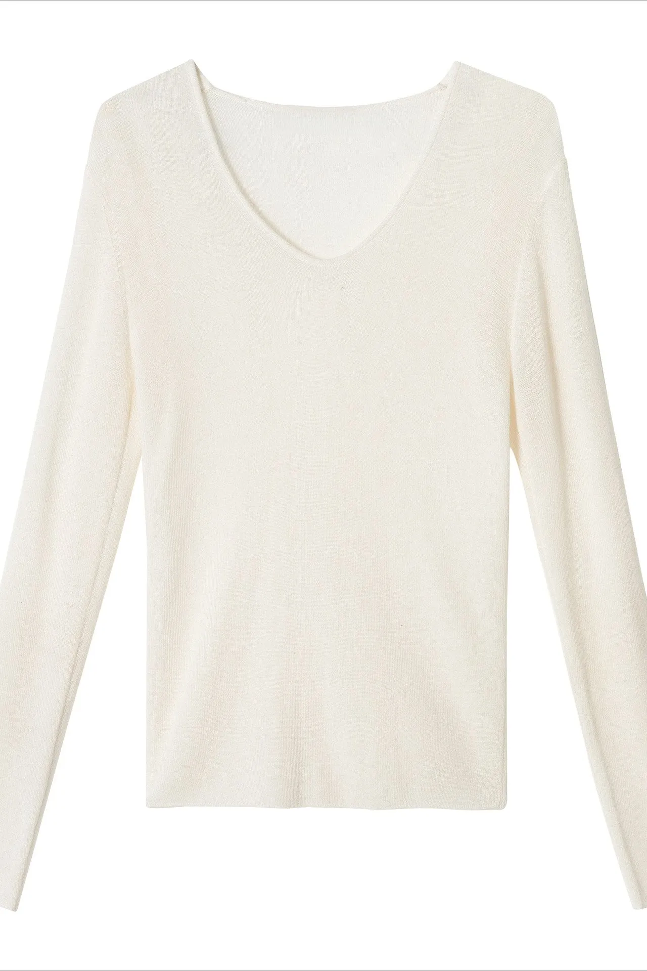 Wool containing V-neck basic knitwear | 7 color