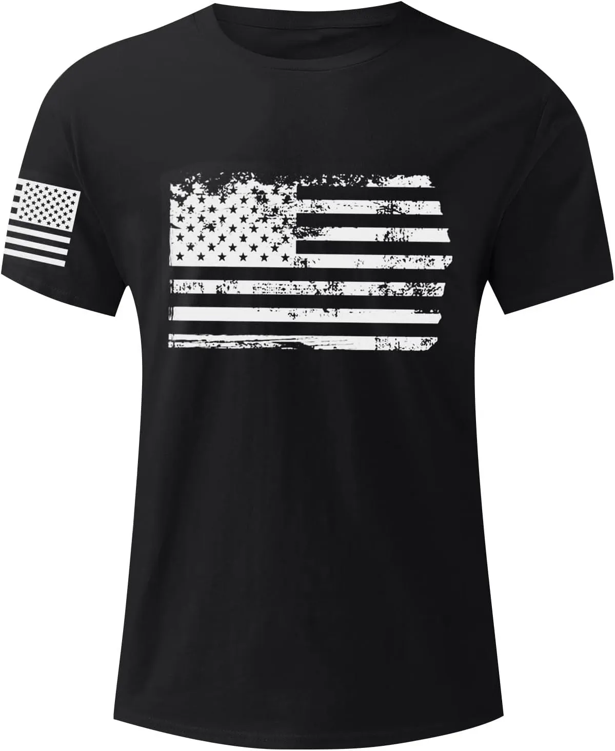 Ymosrh Men's T-Shirts American Flag Print Graphic T Shirt Short Sleeve Running Gym Workout Casual Tee Shirts, M-5XL